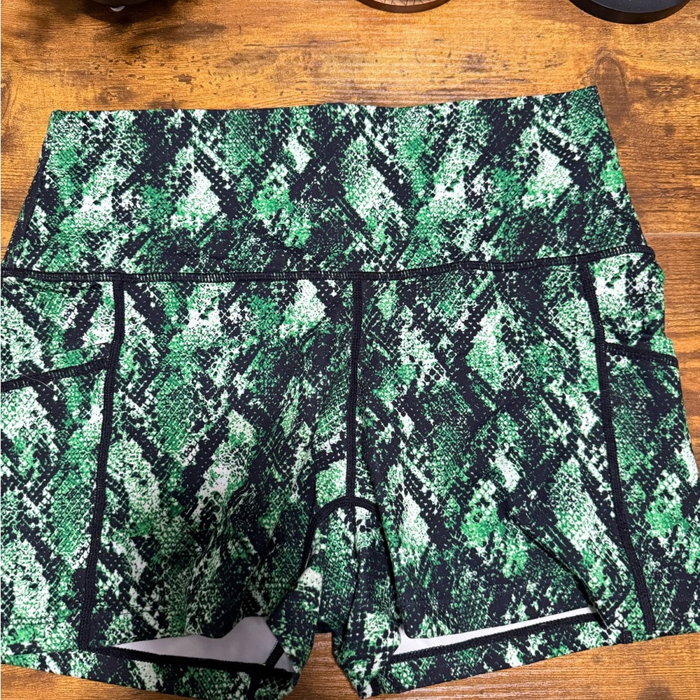 Constantly Varied Gear Green and Black Patterned Athletic Shorts